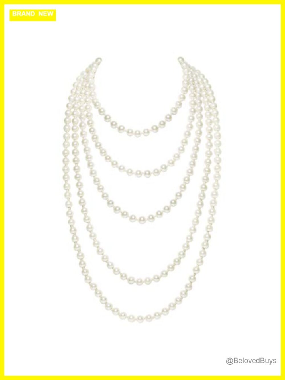 Faux Pearl Choker Necklace Set of 2 Long 59 Inch Gatsby Style